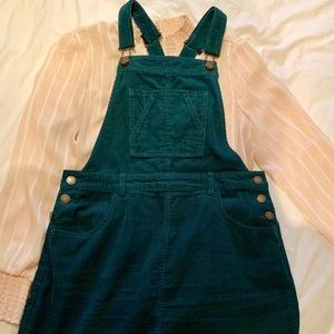 forest green pinafore dress